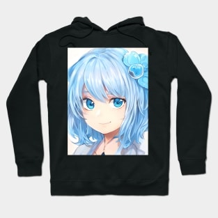 anime blue hair manga Hoodie